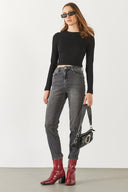 Jessica Vintage Black Mom Jean Pantolon - VINTAGE BLACK