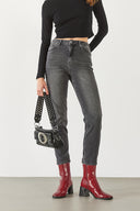 Jessica Vintage Black Mom Jean Pantolon - VINTAGE BLACK