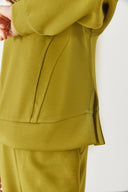 Julia Parçalı Yumuşak Dokulu Sweatshirt(CUPRO) - OLIVE