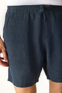 Alex Beli Lastikli %100 Keten Şort