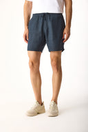 Alex Beli Lastikli %100 Keten Şort