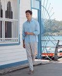 Erkek Alfred Beli Lastikli Summer Gabardin Pantolon - Taş