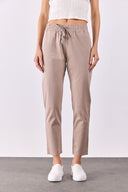 Kadın Alian Beli Lastikli Beach Pantolon - Kahverengi