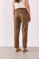 Kadın Alian Beli Lastikli Beach Pantolon %100 Lyocell (Tencel™) - KAKAO