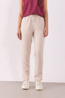 Kadın Alian Beli Lastikli Beach Pantolon %100 Lyocell (Tencel™) - Taş