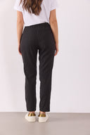 Kadın Alian Beli Lastikli Smart Çizgili Pantolon - Antrasit Çizgili