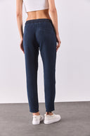 Kadın Alian Blue Black Beli Lastikli Beach Pantolon %100 Lyocell (Tencel™) - Blue Black