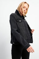 Kadın Ally Black Slim Fit Jean Ceket - Black