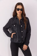 Kadın Ally Black Slim Fit Jean Ceket - Black
