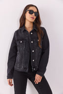 Kadın Ally Black Slim Fit Jean Ceket - Black