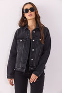 Kadın Ally Black Slim Fit Jean Ceket - Black