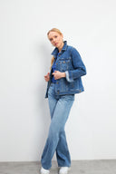 Kadın Ally Dark Blue Slim Fit Jean Ceket - Dark Blue