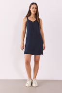 Kadın Angelica Blue Black Regular Fit Jean Elbise %100 Lyocell (Tencel™) - Blue Black