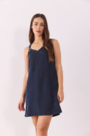 Kadın Angelica Blue Black Regular Fit Jean Elbise %100 Lyocell (Tencel™) - Blue Black