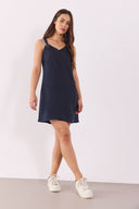 Kadın Angelica Blue Black Regular Fit Jean Elbise %100 Lyocell (Tencel™) - Blue Black