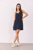 Kadın Angelica Blue Black Regular Fit Jean Elbise %100 Lyocell (Tencel™) - Blue Black
