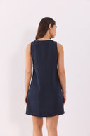 Kadın Angelica Blue Black Regular Fit Jean Elbise %100 Lyocell (Tencel™) - Blue Black