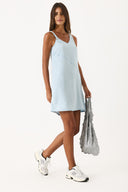 Kadın Angelica Sky Blue Regular Fit Jean Elbise %100 Lyocell (Tencel™) - Sky Blue