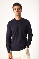 Erkek Bisiklet Yaka Regular Fit Basic Triko - Lacivert