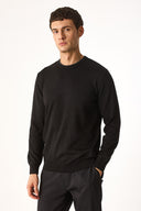Erkek Bisiklet Yaka Regular Fit Basic Triko - Siyah