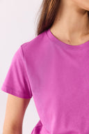Kadın Boyfriend Bisiklet Yaka Regular Fit Modal Tişört (TENCEL)™ - LEYLAK