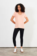 Kadın Boyfriend V Yaka Regular Fit Modal Tişört (TENCEL)™ - TOZ PEMBE