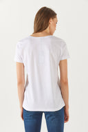 Kadın Boyfriend V Yaka Regular Fit Modal Tişört (TENCEL)™ - Beyaz
