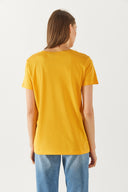 Kadın Boyfriend V Yaka Regular Fit Modal Tişört (TENCEL)™ - Kayısı