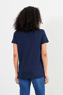 Kadın Boyfriend V Yaka Regular Fit Modal Tişört (TENCEL)™ - Lacivert