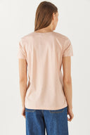 Kadın Boyfriend V Yaka Regular Fit Modal Tişört (TENCEL)™ - Pudra