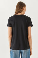 Kadın Boyfriend V Yaka Regular Fit Modal Tişört (TENCEL)™ - Siyah