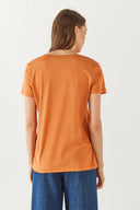 Kadın Boyfriend V Yaka Regular Fit Modal Tişört (TENCEL)™ - Terracotta