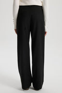 Kadın Chloe Wide Leg Çizgili Pantolon - Siyah Çizgili