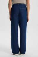 Kadın Chloe Wide Leg Dark Blue Jean Pantolon %100 Pamuk - Dark Blue