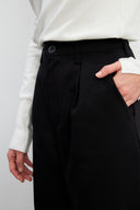 Kadın Chloe Wide Leg Kaşe Pantolon - Siyah