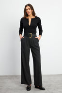 Kadın Chloe Wide Leg Smart Pantolon - Antrasit
