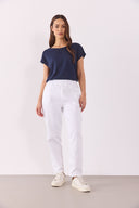 Kadın Cindy Bisiklet Yaka Regular Fit Basic Modal Tişört (TENCEL)™ - Lacivert