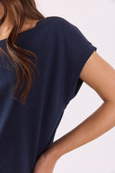 Kadın Cindy Bisiklet Yaka Regular Fit Basic Modal Tişört (TENCEL)™ - Lacivert
