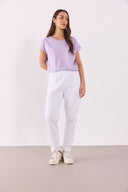 Kadın Cindy Bisiklet Yaka Regular Fit Basic Modal Tişört (TENCEL)™ - Lila
