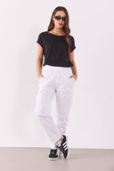 Kadın Cindy Bisiklet Yaka Regular Fit Basic Modal Tişört (TENCEL)™ - Siyah