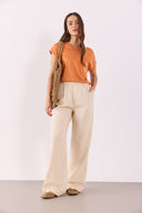 Kadın Cindy Bisiklet Yaka Regular Fit Basic Modal Tişört (TENCEL)™ - Terracotta