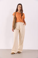 Kadın Cindy Bisiklet Yaka Regular Fit Basic Modal Tişört (TENCEL)™ - Terracotta