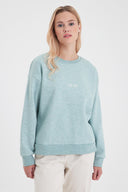 Kadın Cindy Logo Baskılı Bisiklet Yaka Şardonlu Sweatshirt - Mint