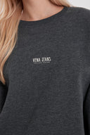 Kadın Cindy Logo Baskılı Bisiklet Yaka Şardonlu Sweatshirt - Antrasit