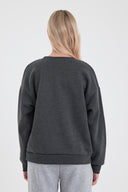 Kadın Cindy Logo Baskılı Bisiklet Yaka Şardonlu Sweatshirt - Antrasit