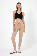 Kadın Clara Crop Triko Top - Siyah
