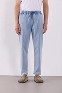 Erkek David Sky Blue Beli Lastikli Slim Fit Jogger Pantolon - Sky Blue