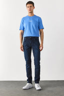 Erkek Edward Blue Black Slim Straight Jean Pantolon - Blue Black