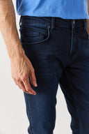 Erkek Edward Blue Black Slim Straight Jean Pantolon - Blue Black