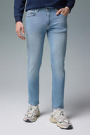 Erkek Edward Med Blue Slim Straight Jean Pantolon - Med Blue